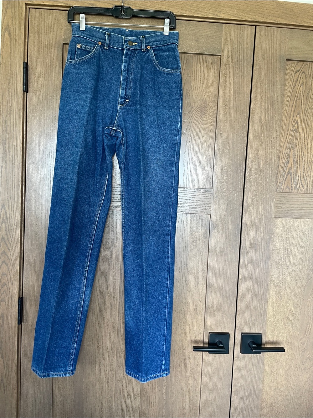 Vintage Women’s Lee High-Rise Western Straight-Leg Jeans - Deep Blue
